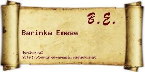 Barinka Emese névjegykártya